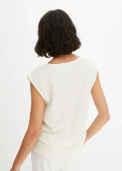 bonprix bonprix Top de crepé ligero Blanco lana Hot