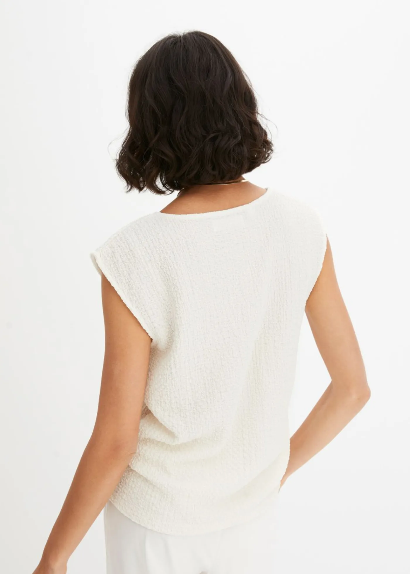 bonprix bonprix Top de crepé ligero Blanco lana Hot