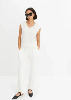 bonprix bonprix Top de crepé ligero Blanco lana Hot