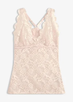 bonprix bonprix Top de encaje delicado Rosa claro Clearance