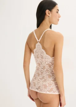 bonprix bonprix Top de encaje delicado Rosa claro Clearance
