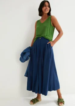 bonprix bonprix Top de lino puro Verde Discount