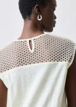 bonprix bonprix Top de lino puro Blanco lana Clearance