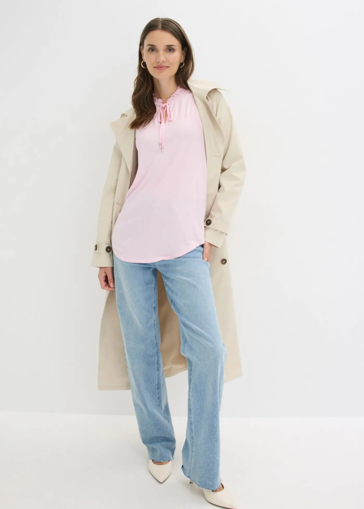 bonprix bonprix Top de mezcla de viscosa rosa cristal Clearance