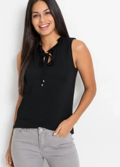 bonprix bonprix Top de mezcla de viscosa Negro