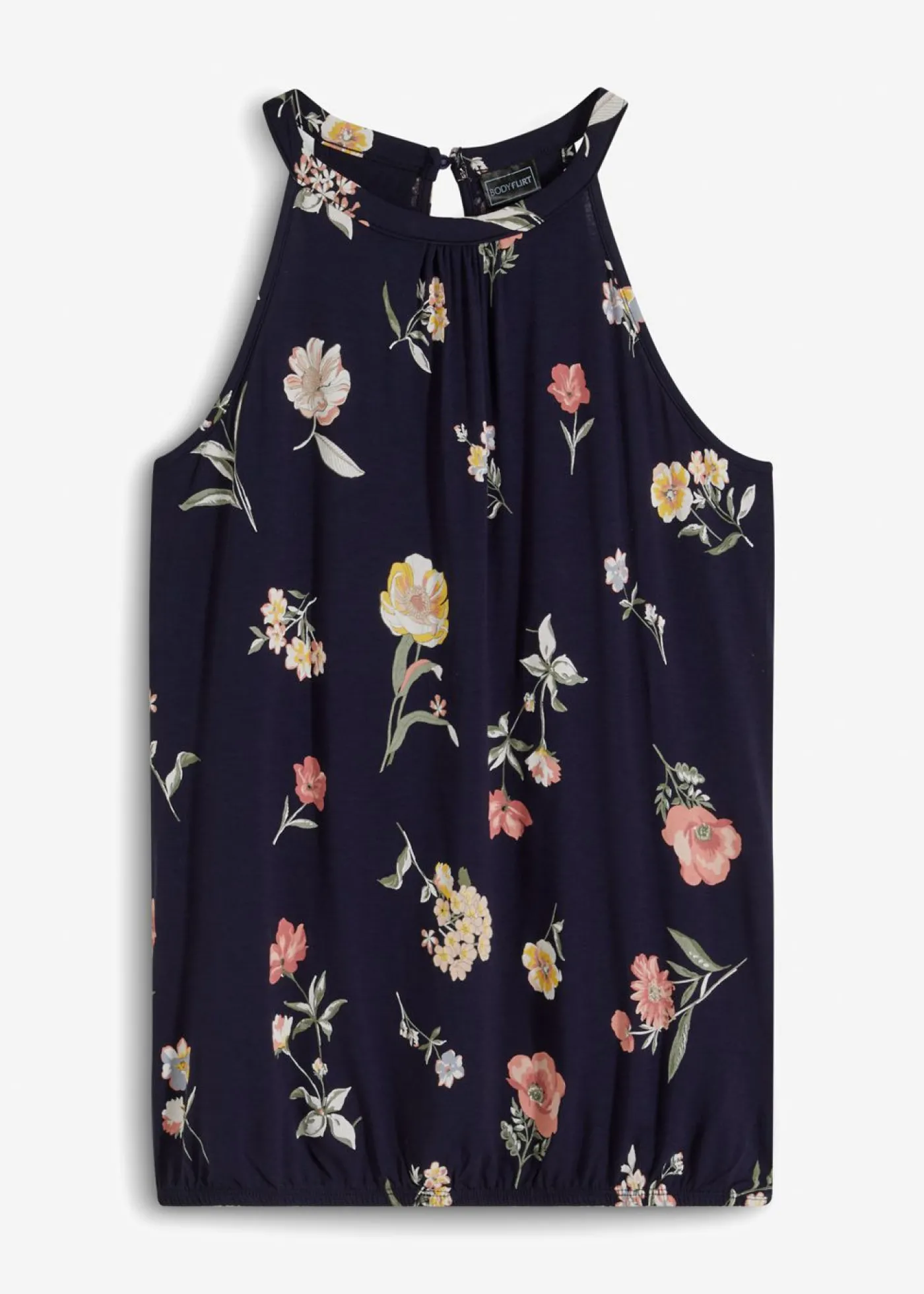 bonprix bonprix Top de mezcla de viscosa Azul con flores Online
