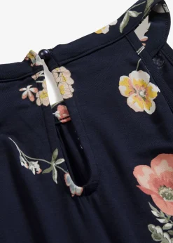 bonprix bonprix Top de mezcla de viscosa Azul con flores Online