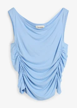 bonprix bonprix Top de mezcla de viscosa suave Azul Clearance