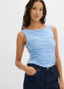 bonprix bonprix Top de mezcla de viscosa suave Azul Clearance