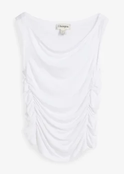 bonprix bonprix Top de mezcla de viscosa suave Blanco