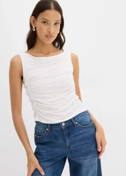 bonprix bonprix Top de mezcla de viscosa suave Blanco