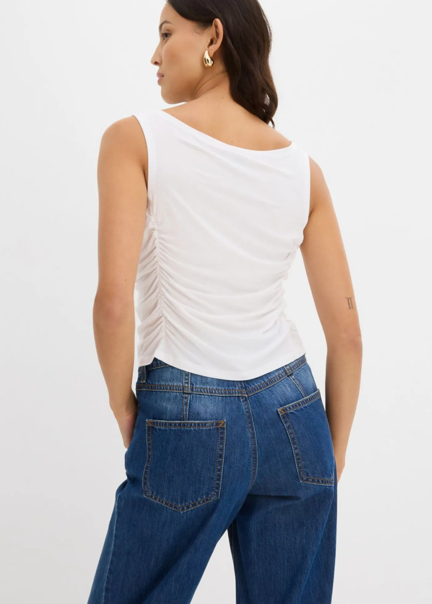 bonprix bonprix Top de mezcla de viscosa suave Blanco
