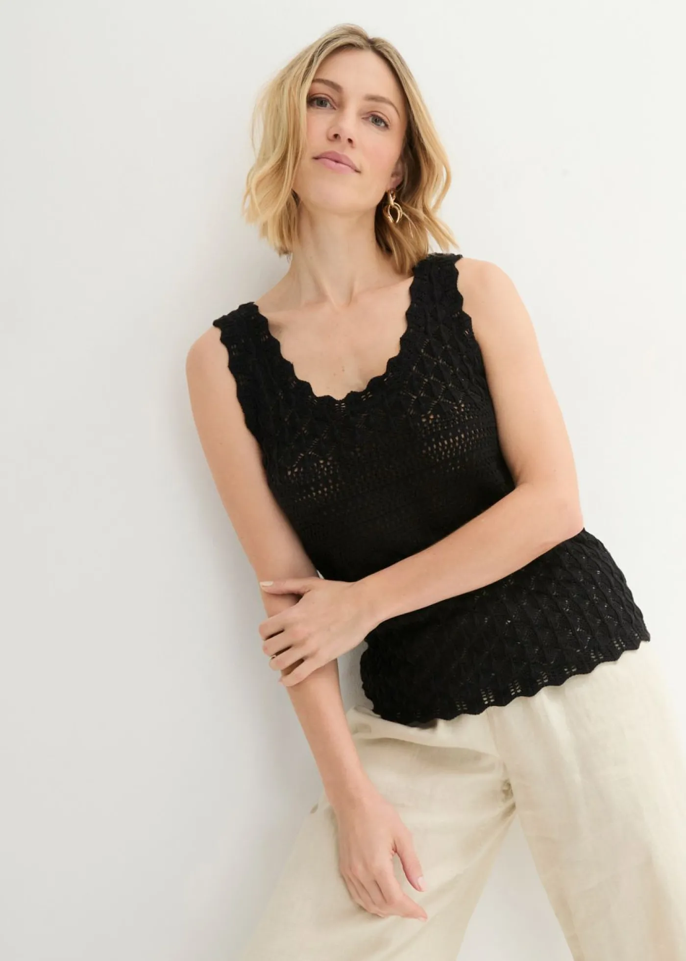 bonprix bonprix Top de punto Negro