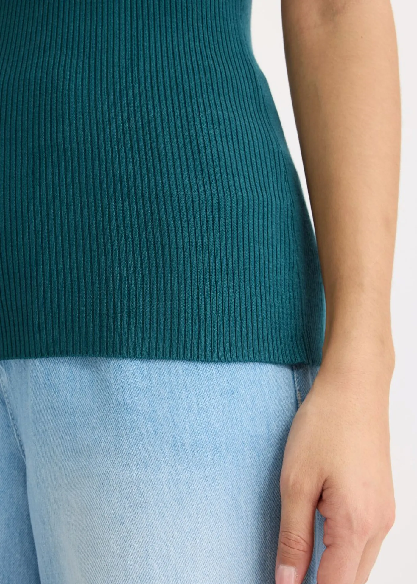 bonprix bonprix Top de punto con cinta brillante verde pimiento Outlet