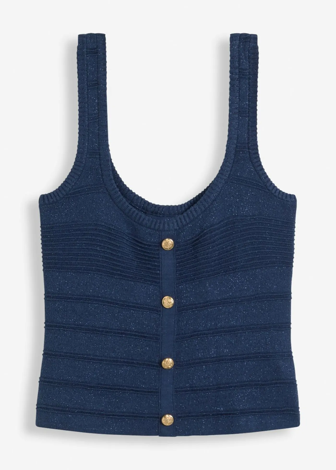 bonprix bonprix Top de punto con efecto metalizado Azul marino Outlet