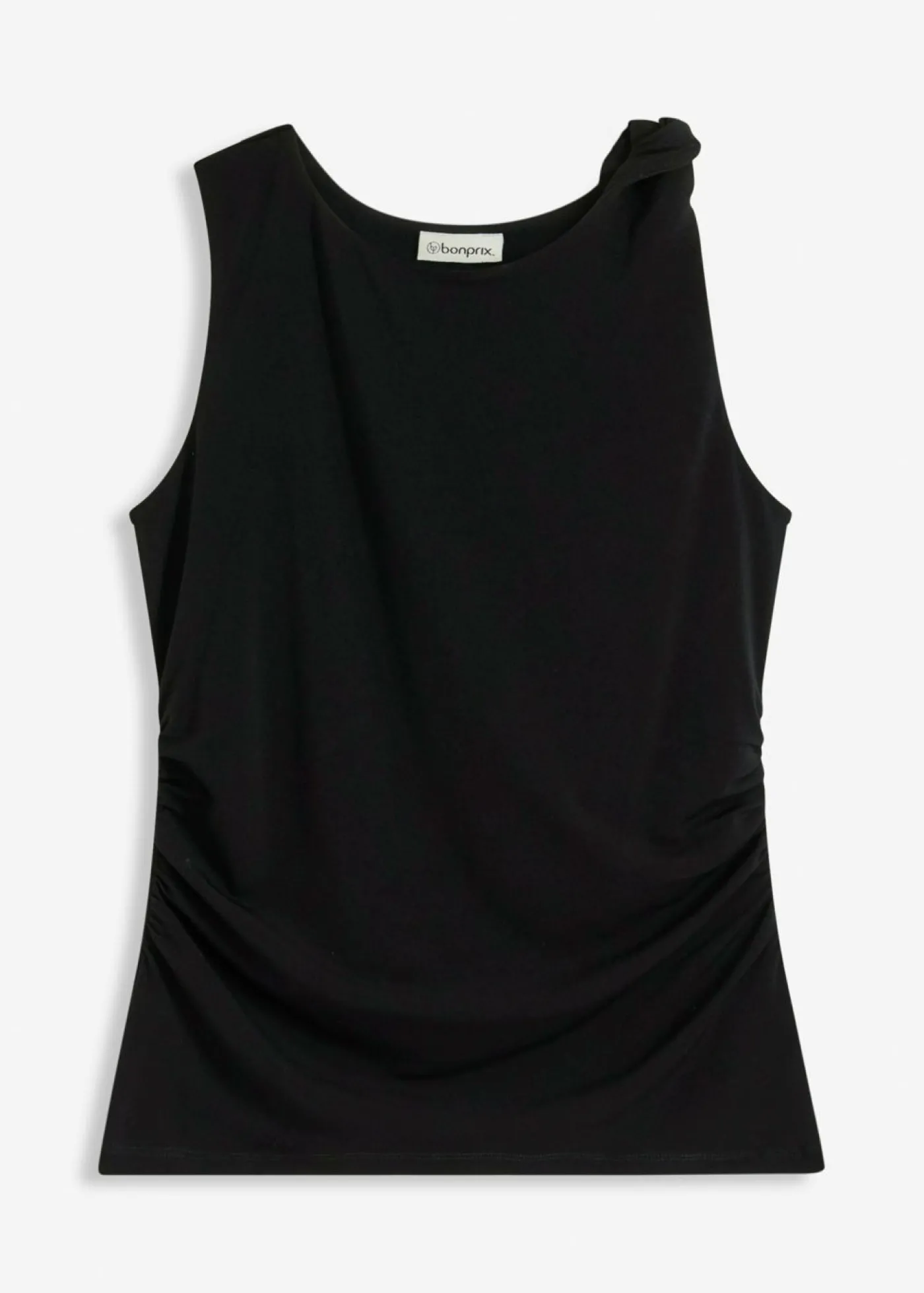 bonprix bonprix Top de punto con nudo Negro Online