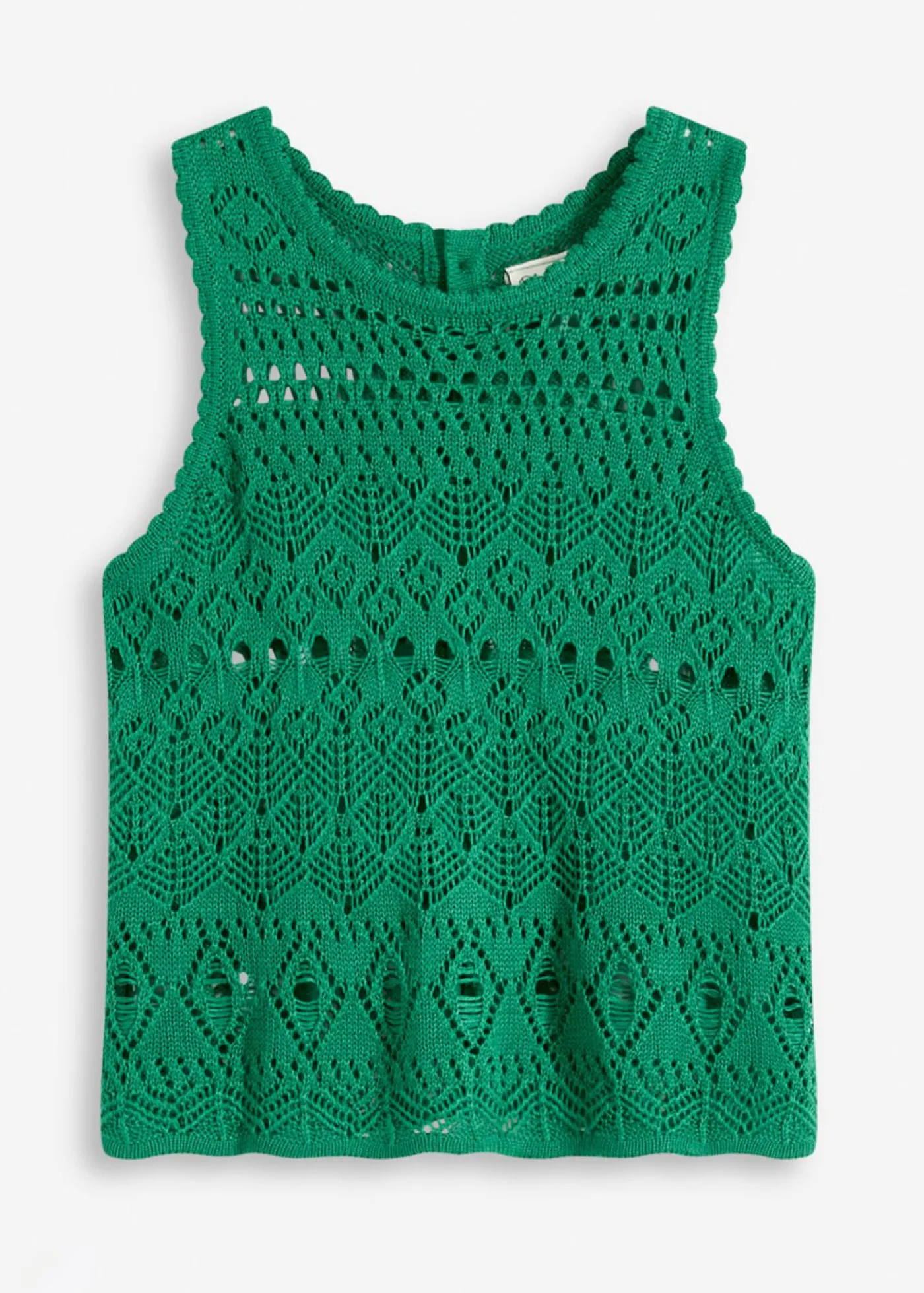 bonprix bonprix Top de punto con patrón de punto calado verde gema Clearance