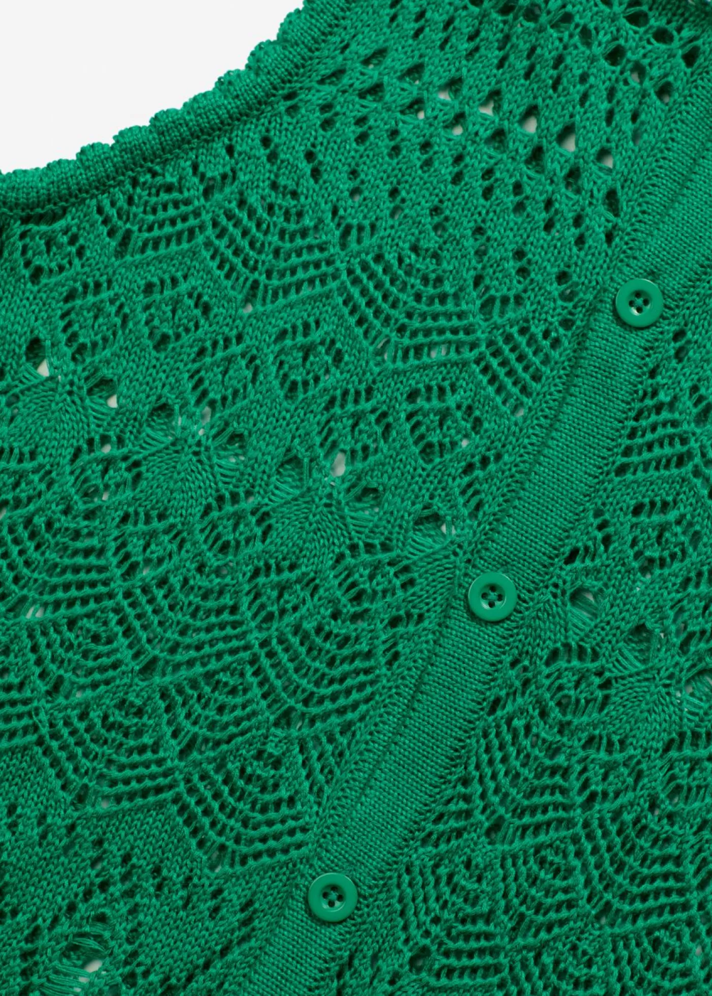bonprix bonprix Top de punto con patrón de punto calado verde gema Clearance