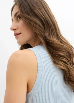 bonprix bonprix Top de punto con viscosa azul pálido New