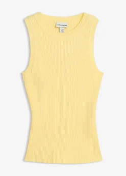 bonprix bonprix Top de punto con viscosa Amarillo claro Hot