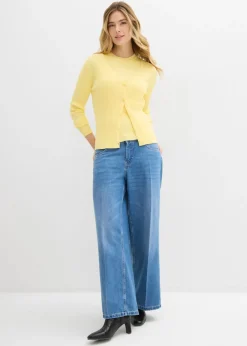 bonprix bonprix Top de punto con viscosa Amarillo claro Hot