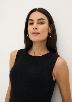 bonprix bonprix Top de punto de algodón con textura nudosa Negro New