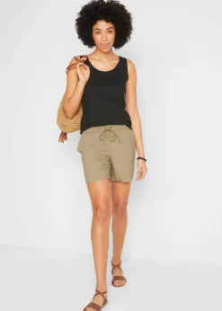 bonprix bonprix Top de punto de algodón orgánico puro Negro Hot