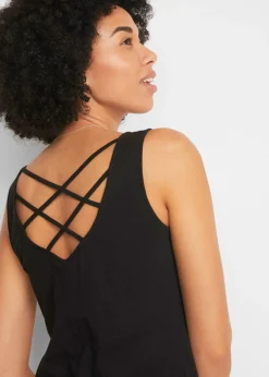 bonprix bonprix Top de punto de algodón orgánico puro Negro Hot