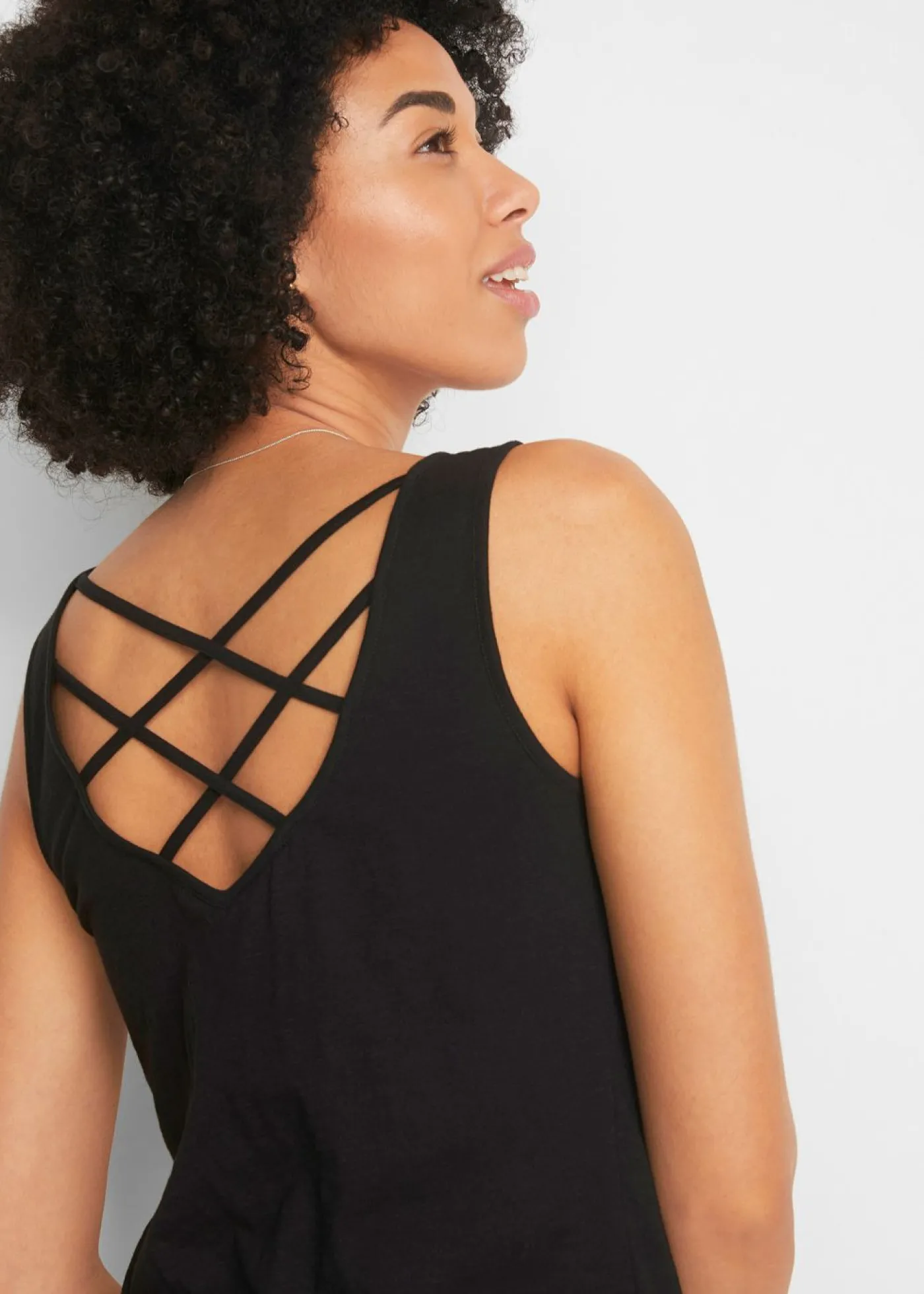 bonprix bonprix Top de punto de algodón orgánico puro Negro Hot