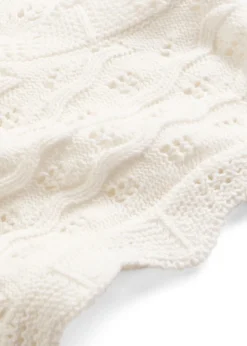 bonprix bonprix Top de punto de algodón puro Blanco lana Outlet