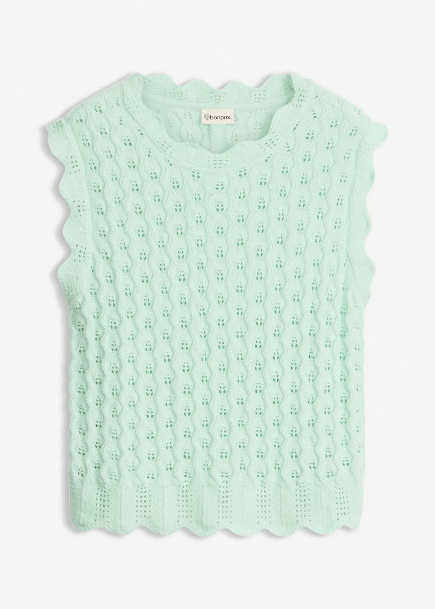 bonprix bonprix Top de punto de algodón puro Menta claro Discount