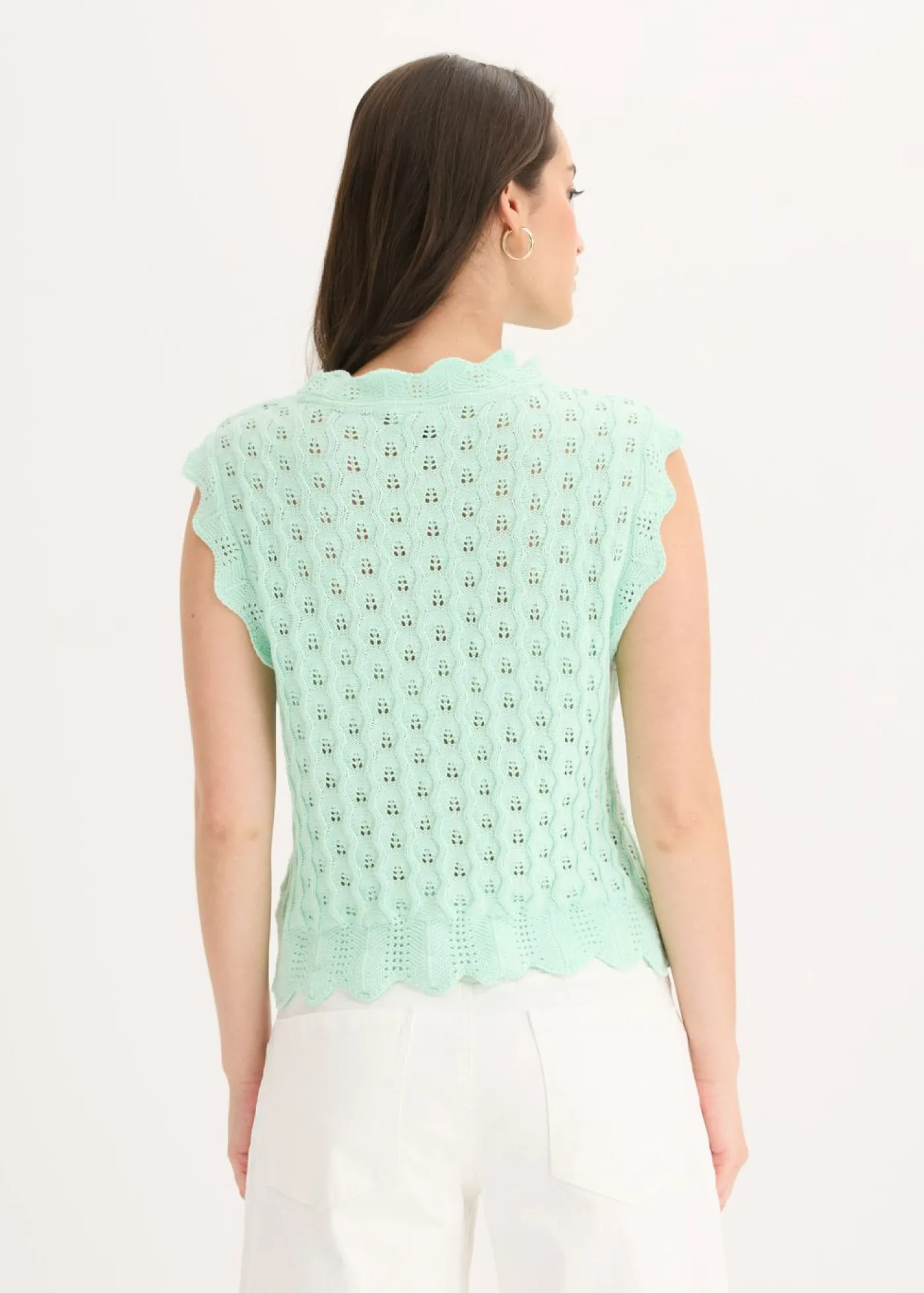 bonprix bonprix Top de punto de algodón puro Menta claro Discount