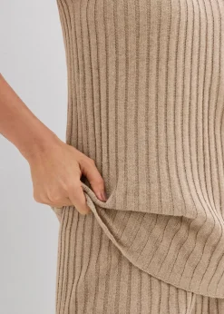 bonprix bonprix Top de punto de mezcla de viscosa beige-kaki Outlet