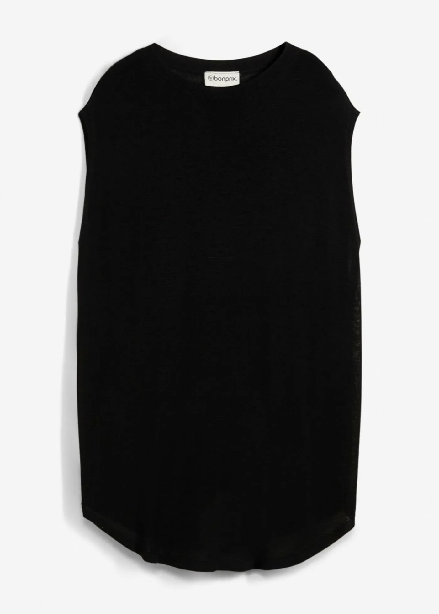 bonprix bonprix Top de punto de viscosa fina con forma abullonada Negro Outlet