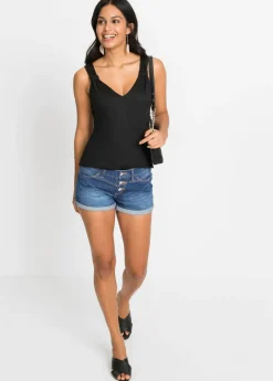 bonprix bonprix Top de punto de viscosa pura Negro Hot