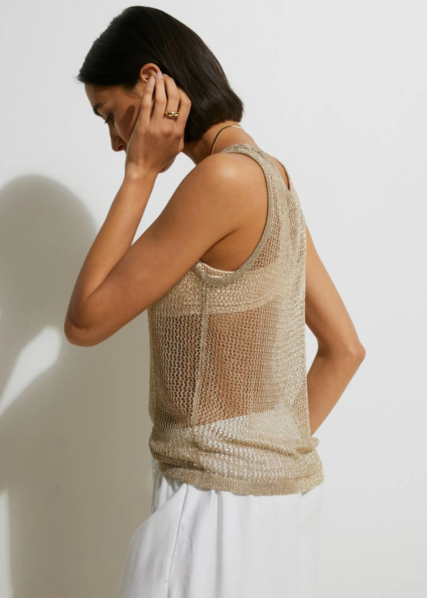 bonprix bonprix Top de punto en suave mezcla de viscosa Dorado Discount