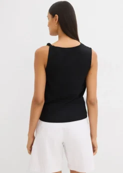 bonprix bonprix Top de punto ligero Negro New