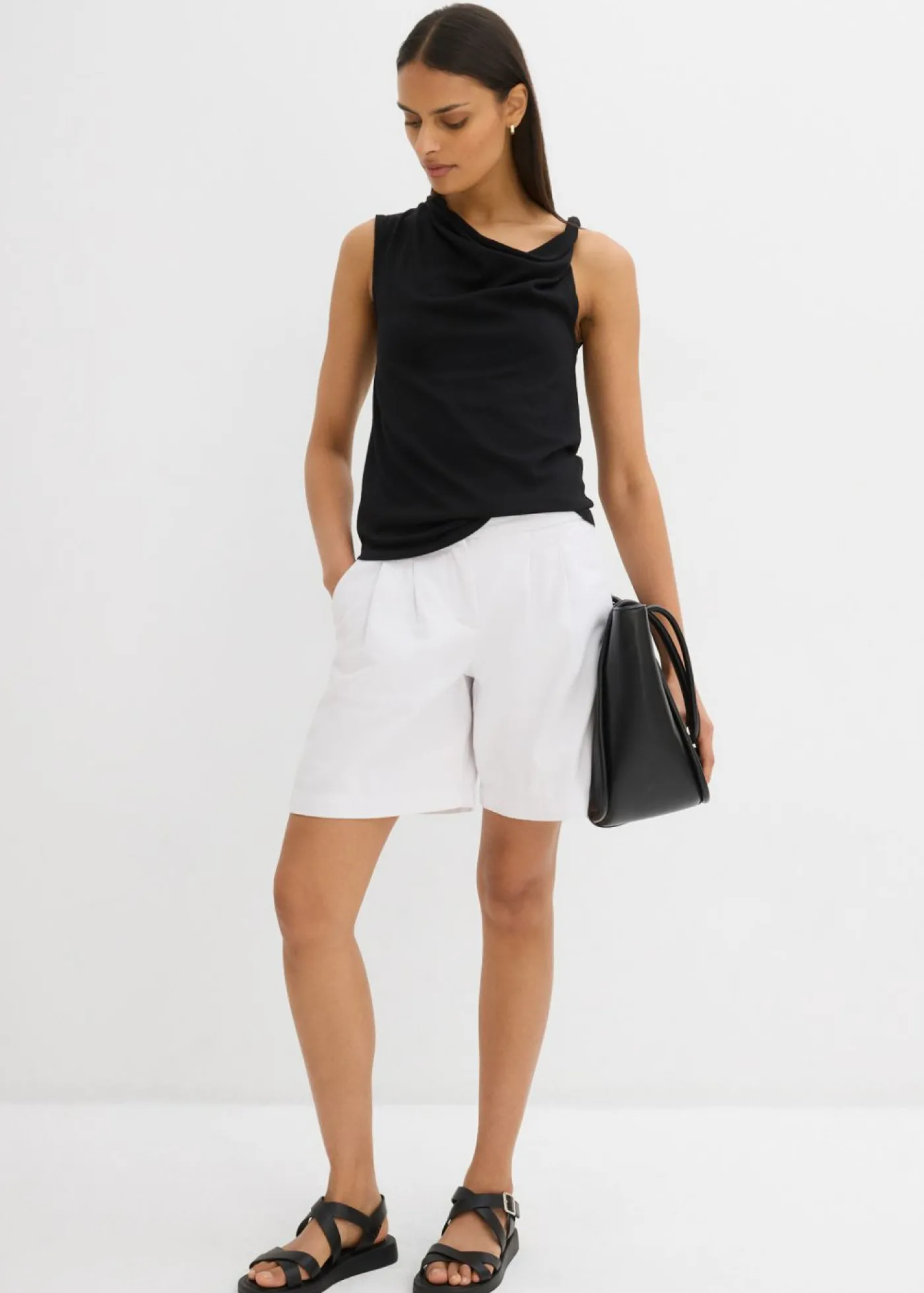 bonprix bonprix Top de punto ligero Negro New