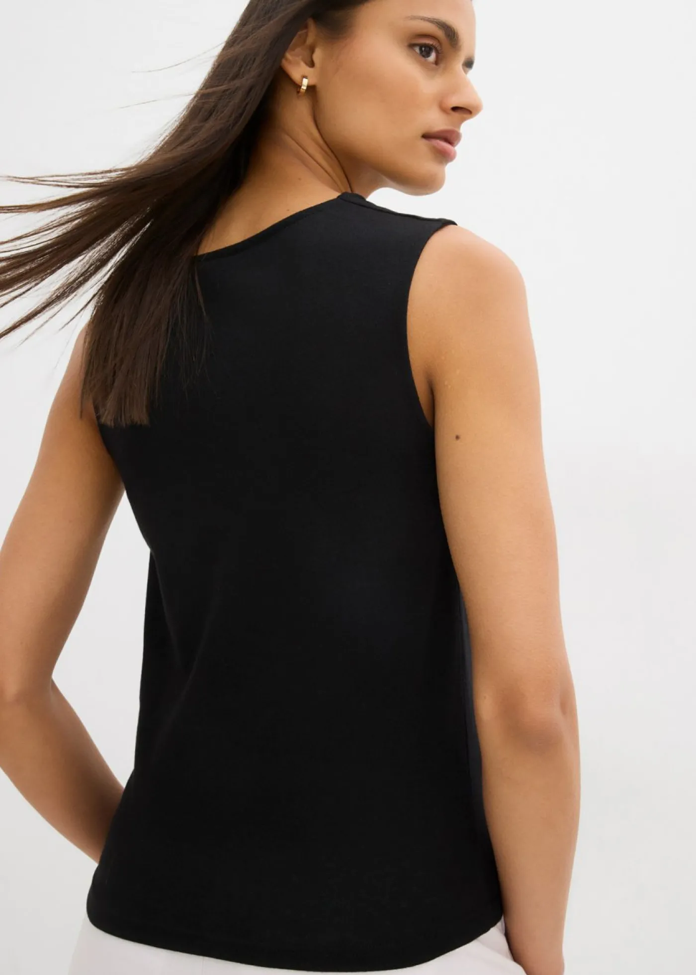 bonprix bonprix Top de punto ligero Negro New