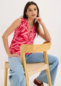 bonprix bonprix Top de suave mezcla de viscosa rojo / rosa caliente Outlet