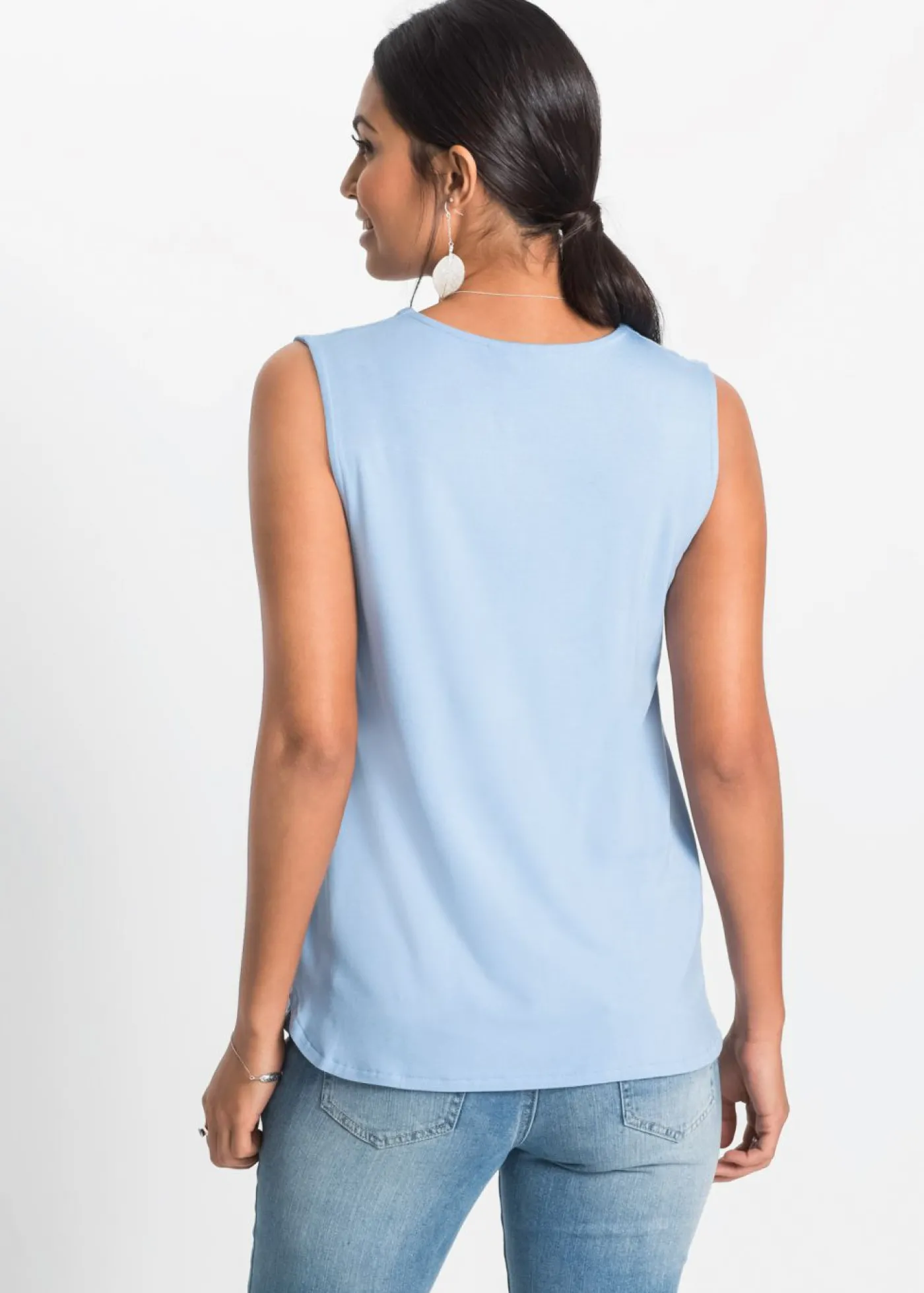 bonprix bonprix Top de suave mezcla de viscosa Azul claro Hot