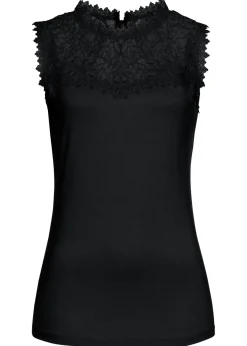 bonprix bonprix Top de suave mezcla de viscosa Negro Clearance