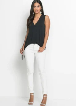 bonprix bonprix Top de suave mezcla de viscosa Negro Online