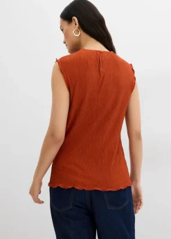 bonprix bonprix Top de tejido arrugado estructurado óxido Outlet