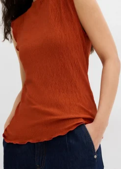 bonprix bonprix Top de tejido arrugado estructurado óxido Outlet