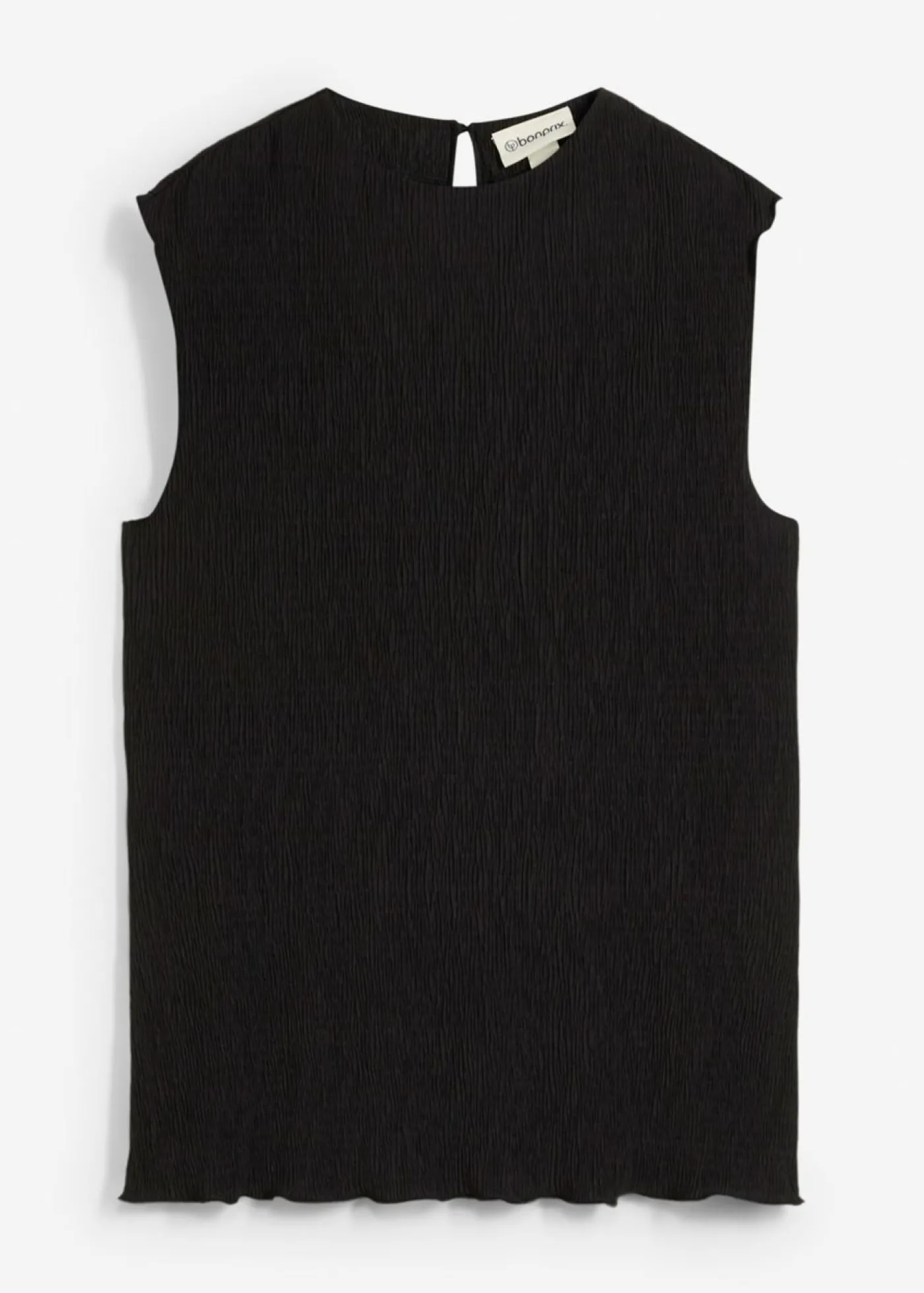 bonprix bonprix Top de tejido arrugado estructurado Negro New