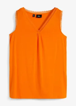 bonprix bonprix Top de viscosa con encaje Naranja cálido Best