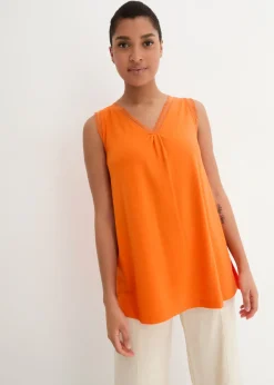 bonprix bonprix Top de viscosa con encaje Naranja cálido Best