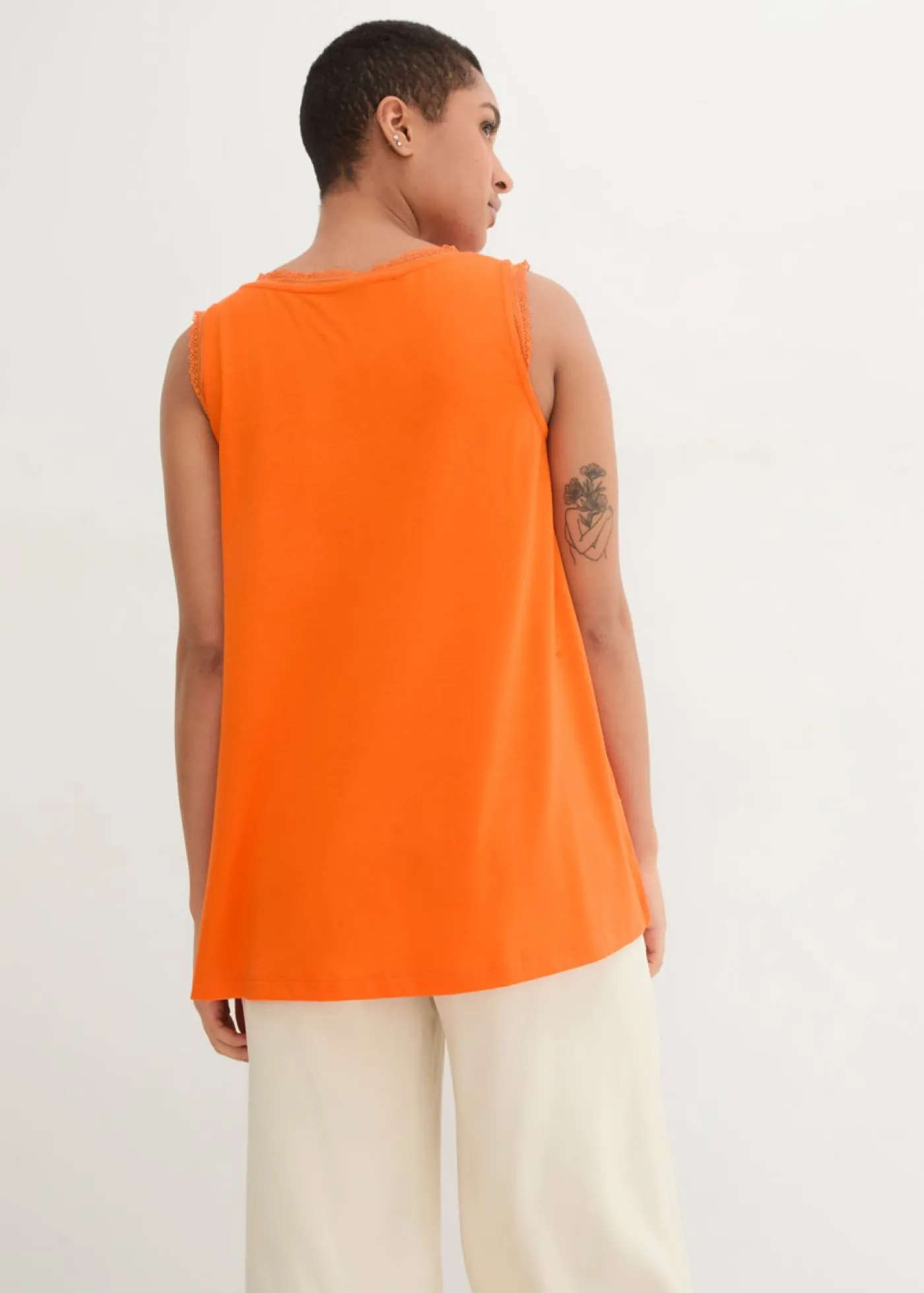bonprix bonprix Top de viscosa con encaje Naranja cálido Best
