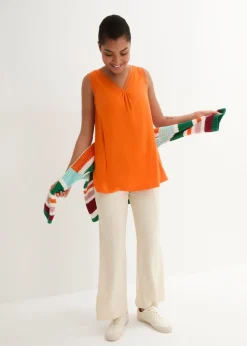 bonprix bonprix Top de viscosa con encaje Naranja cálido Best